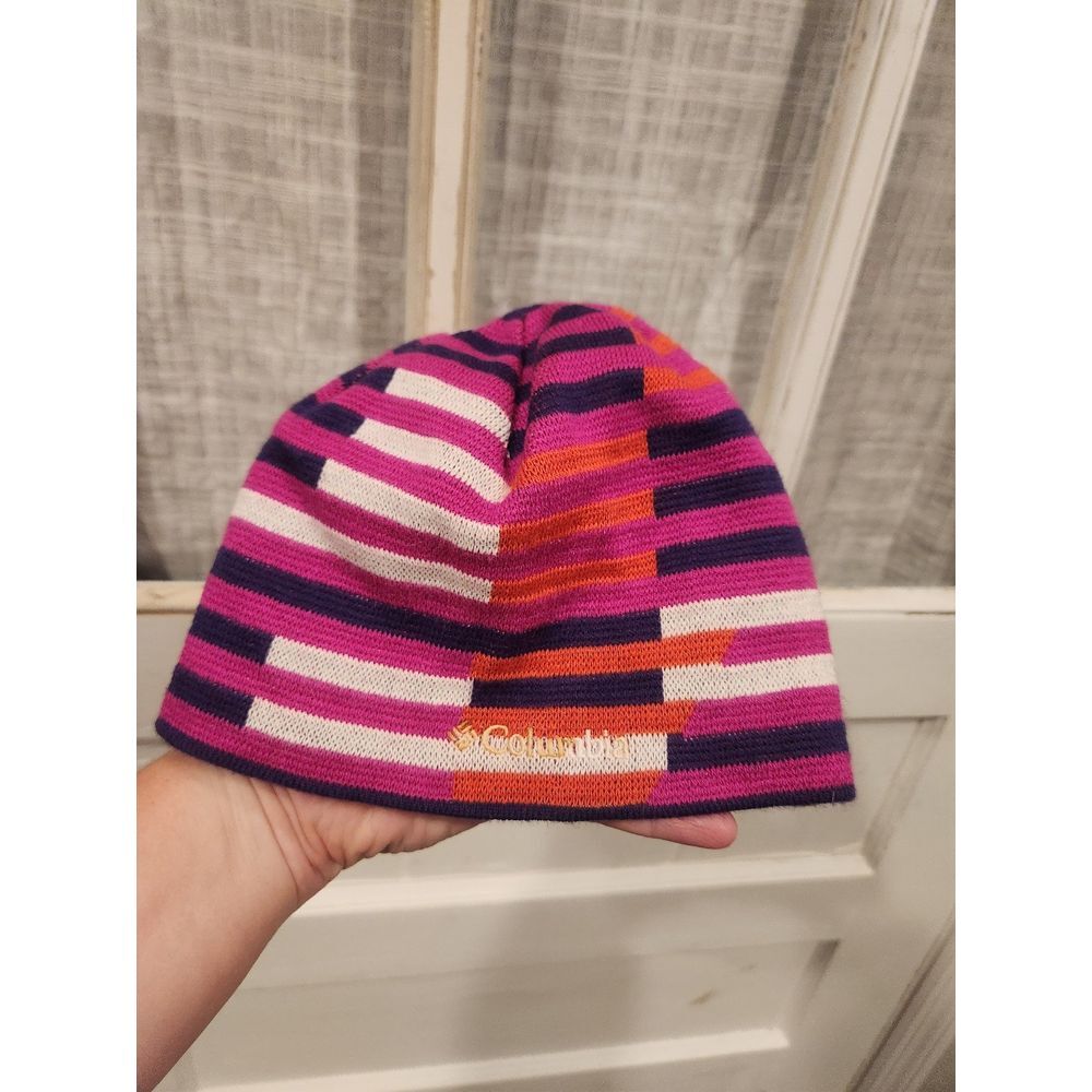 Columbia Pink Striped Beanie‎ Youth Size Small/Medium